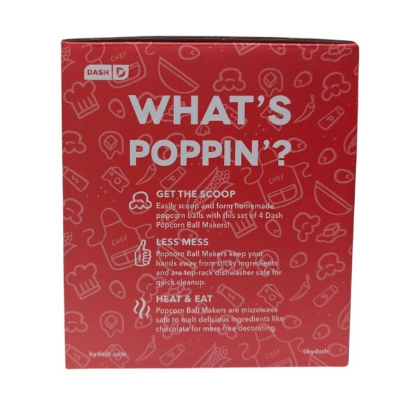 Dash Popcorn Ball Maker Set of 4 Dishwasher Microwave Safe Makes 3.5" Balls - Picture 5 of 8